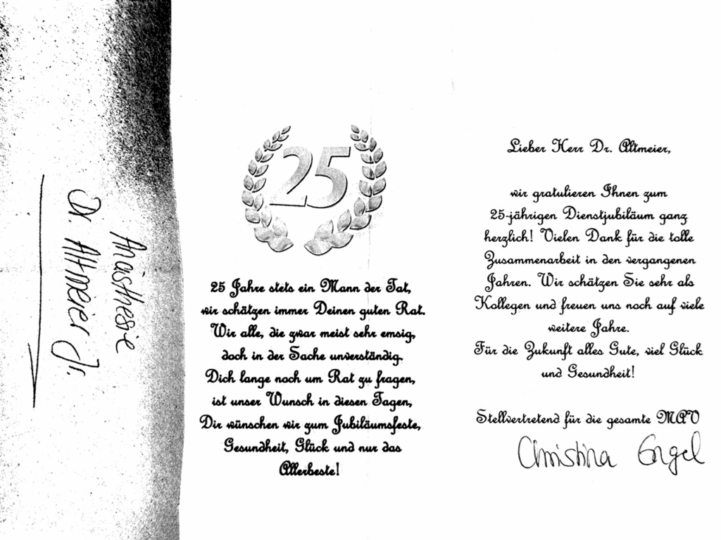 Ehrung zum 25-jährigen Dienstjubiläum, Seite 2